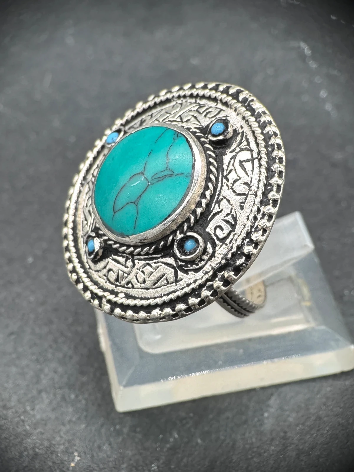 Bague racine turquoise – photo 2